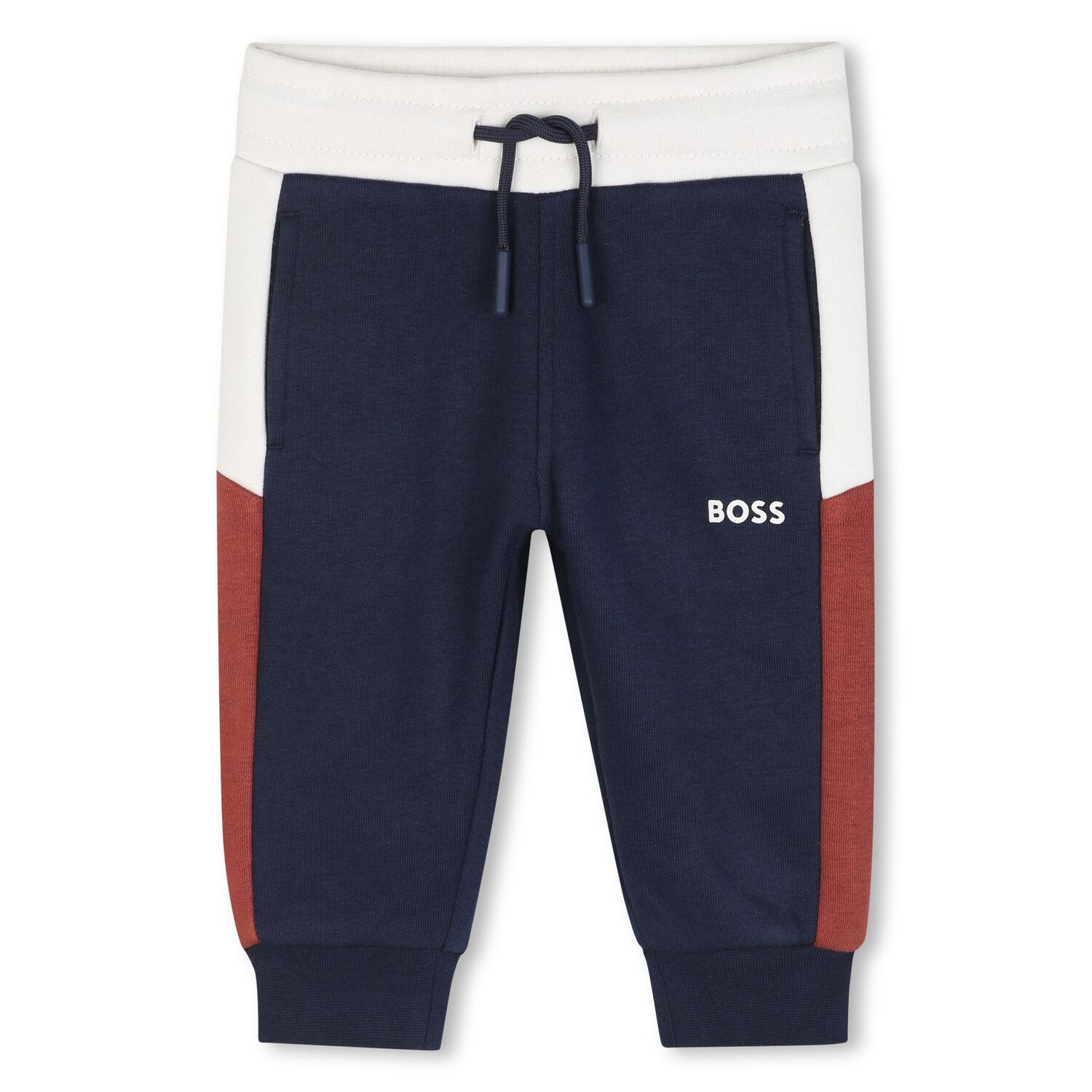 Younger Boys Navy Blue Logo Joggers, 3, hi-res