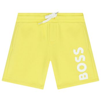 Younger Boys Yellow Logo Shorts