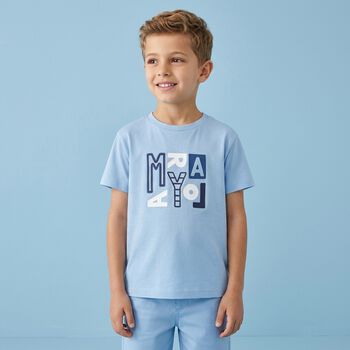 Younger Boys Blue Logo T-Shirt