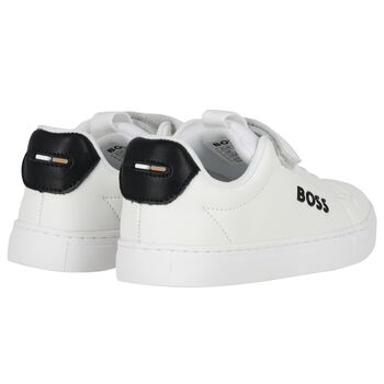 Boys White Logo Trainers