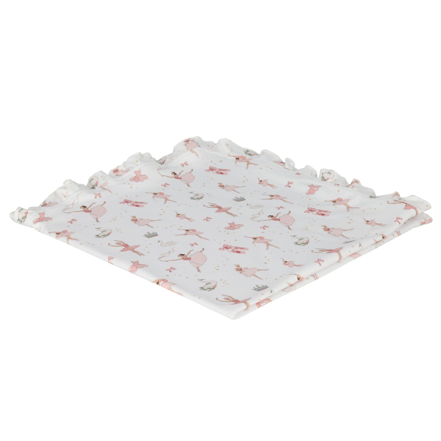 Baby Girls White & Pink Opera Blanket, 1, hi-res