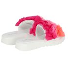 Girls White Ruffled Sliders, 1, hi-res