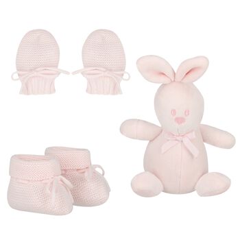 Baby Girls Pink Mittens & Booties Gift Set