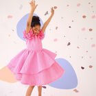 فستان بنات مزخرف بكشكشة باللون الوردى, 1, hi-res