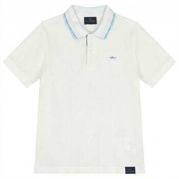 Boys White Logo Polo Shirt