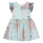 Younger Girls Aqua Blue Tulle Dress Set, 1, hi-res