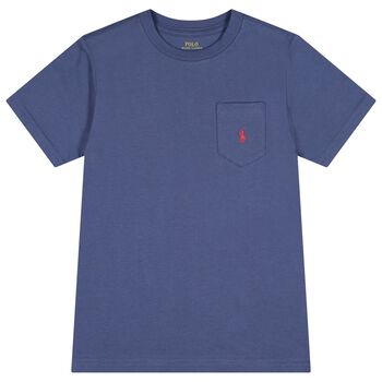 Boys Navy Blue Logo T-Shirt
