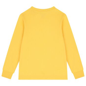 تيشيرت بولو للأولاد بنقشة دب باللون الأصفر 