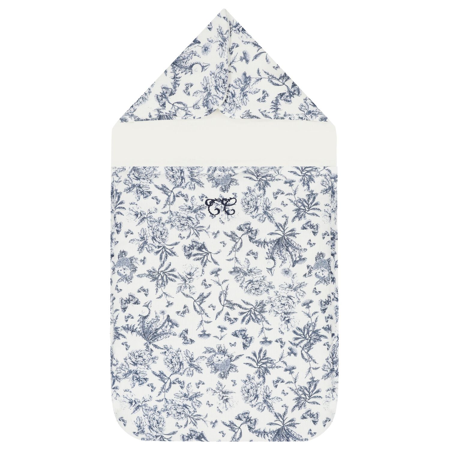 Ivory & Navy Blue Toile De Jouy Baby Nest, 1, hi-res image number null