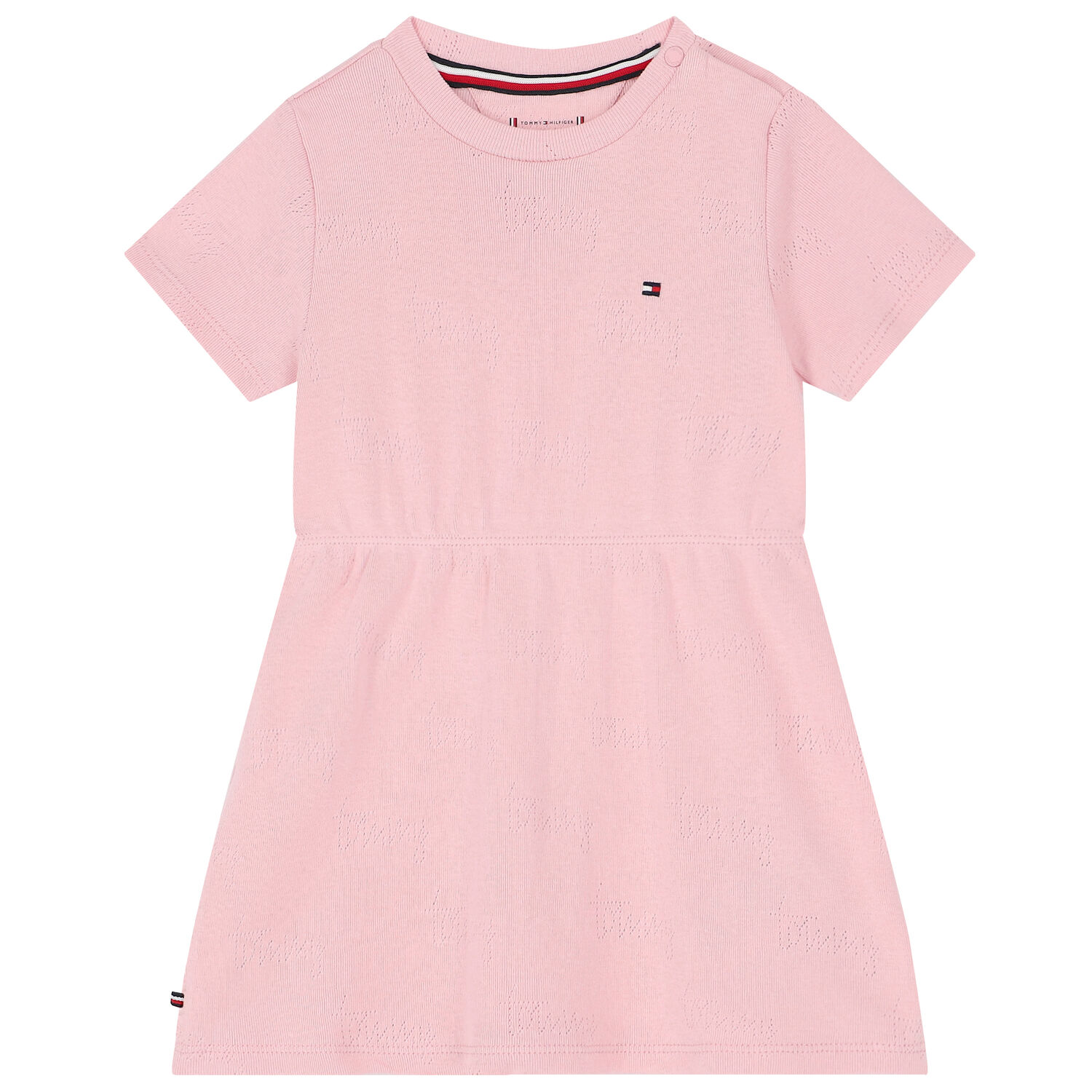 Tommy Hilfiger Baby Girls Pink Logo Dress | Junior Couture USA Tommy Hilfiger Baby Girls Pink Logo Dress | Junior Couture USA