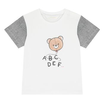 Baby Boys White Teddy Bear T-Shirt
