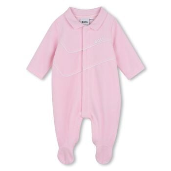 Baby Girls Pink Logo Babygrow