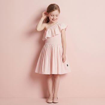 Girls Pink Ruffled Dress