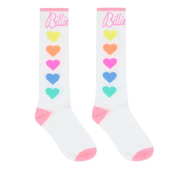 Girls White Logo Socks