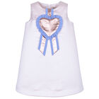 Girls Pink Satin Dress, 1, hi-res