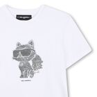 Girls White Reversible Sequin Choupette T-Shirt, 1, hi-res