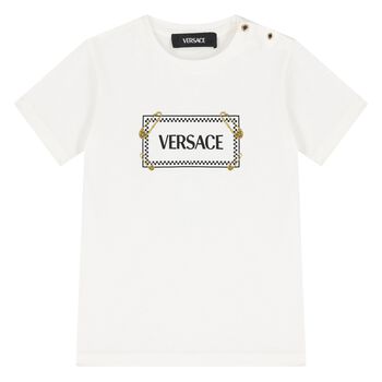 Younger Boys White Logo T-Shirt