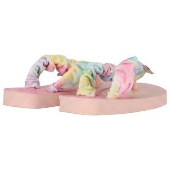 Girls Pink Logo Flip Flops
