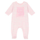 Baby Girls Pink Logo Babygrow, 1, hi-res