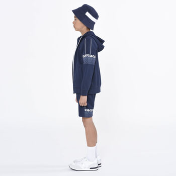 Boys Navy Logo Shorts Set