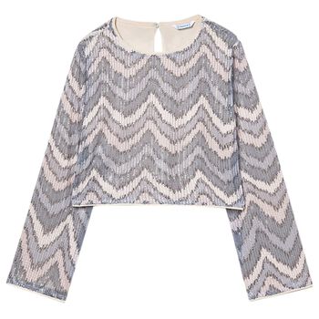 Girls Multi-Coloured Sequin Long Sleeve Top