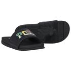 Boys Black Logo Sliders, 1, hi-res