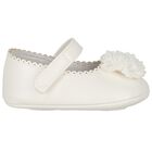 Baby Girls Ivory Leather Pre Walker Shoes, 2, hi-res