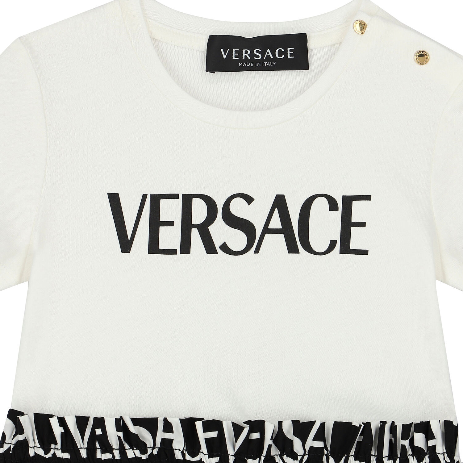 Younger Girls White Logo Dress, 1, hi-res