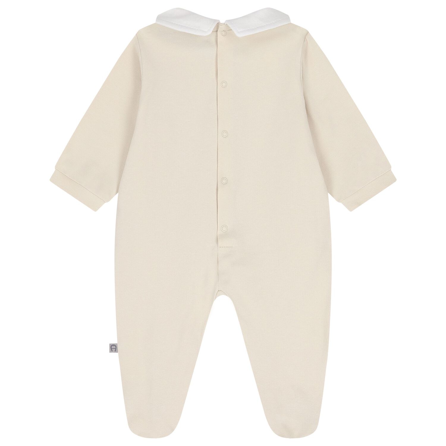 Beige Logo Babygrow, 1, hi-res