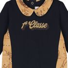 Baby Boys Navy Blue & Beige Geo Map Babygrow Set, 1, hi-res