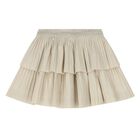 Younger Girls Pink & Beige Cable Knit Skirt Set, 1, hi-res