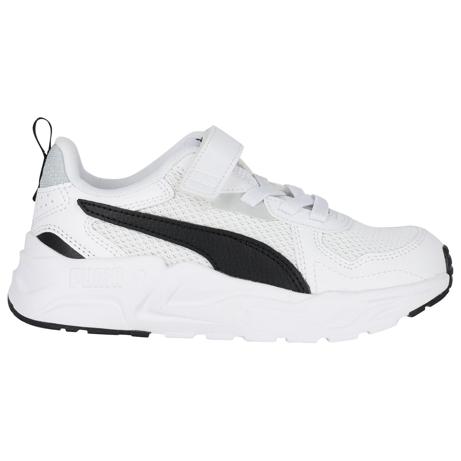 White & Black Trinity Trainers, 1, hi-res