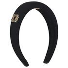 Girls Black Padded Headband, 1, hi-res