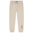 Boys Beige Logo Joggers, 1, hi-res
