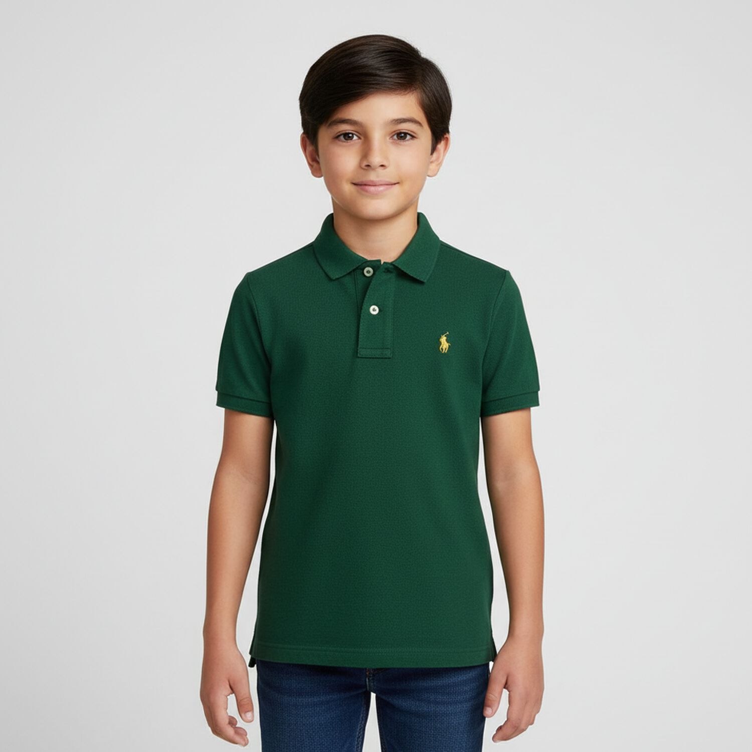 Boys Green Logo Polo Shirt, 1, hi-res image number null
