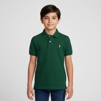 Boys Green Logo Polo Shirt, 1 Boys Green Logo Polo Shirt