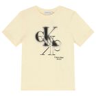 Boys Beige Logo T-Shirt, 2, hi-res