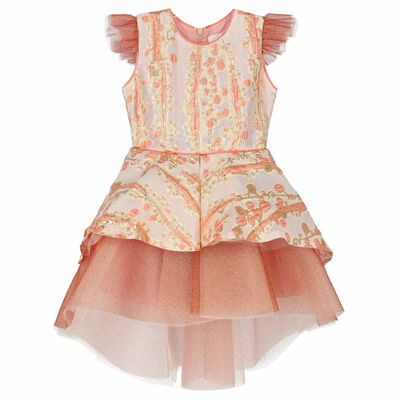 Girls Pink & Gold Special Occasion Dress