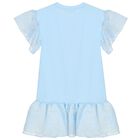 فستان بنات بطبعة حقيبة بالشعار باللون الأزرق, 2, hi-res