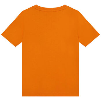 تيشيرت بالشعار باللون البرتقالي للاولاد