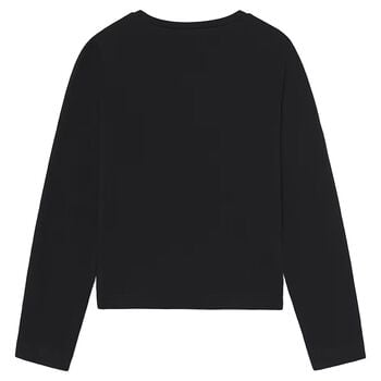 Girls Black Embellished Long Sleeve Top