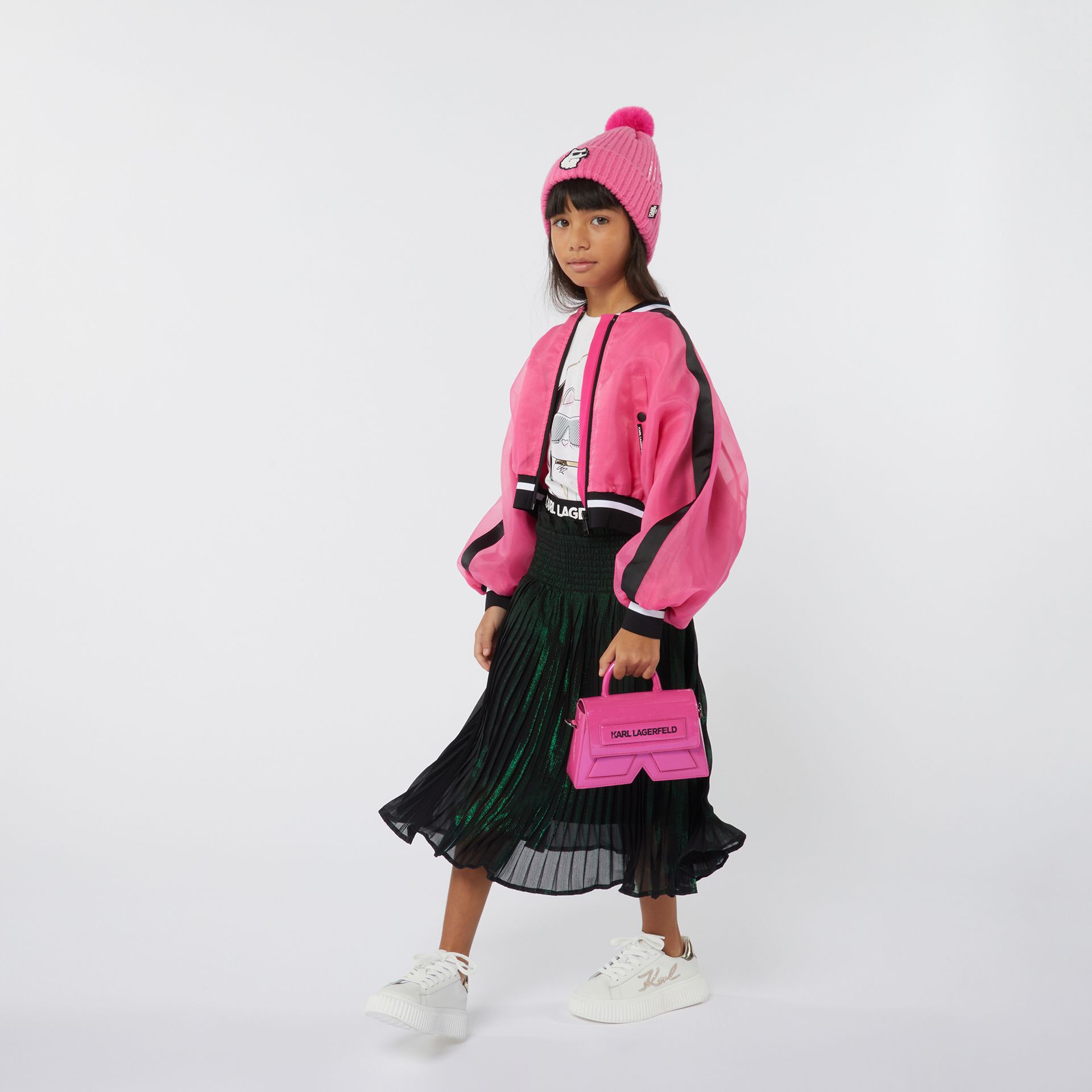 KARL LAGERFELD Girls Pink Logo Hand Bag | Junior Couture