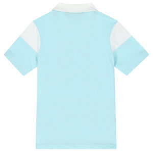 Boys White, Blue & Navy Logo Polo Shirt