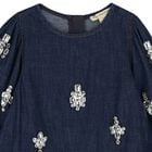 Girls Denim Blue Embellished Dress, 1, hi-res