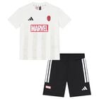 White & Black Marvel Logo Shorts Set, 1, hi-res