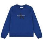 Boys Blue Logo Sweatshirt , 2, hi-res