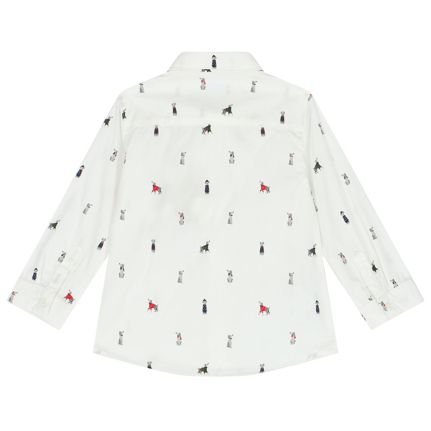 Younger Boys White Dogs Shirt, 1, hi-res image number null