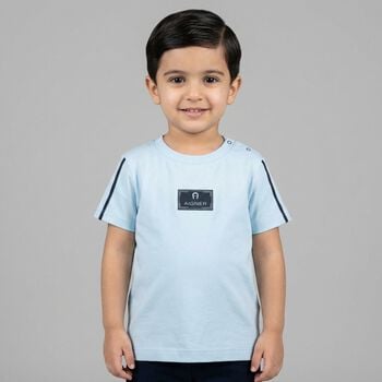 Younger Boys Blue Logo T-Shirt