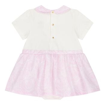 Baby Girls Ivory & Pink Whisper Barocco Dress
