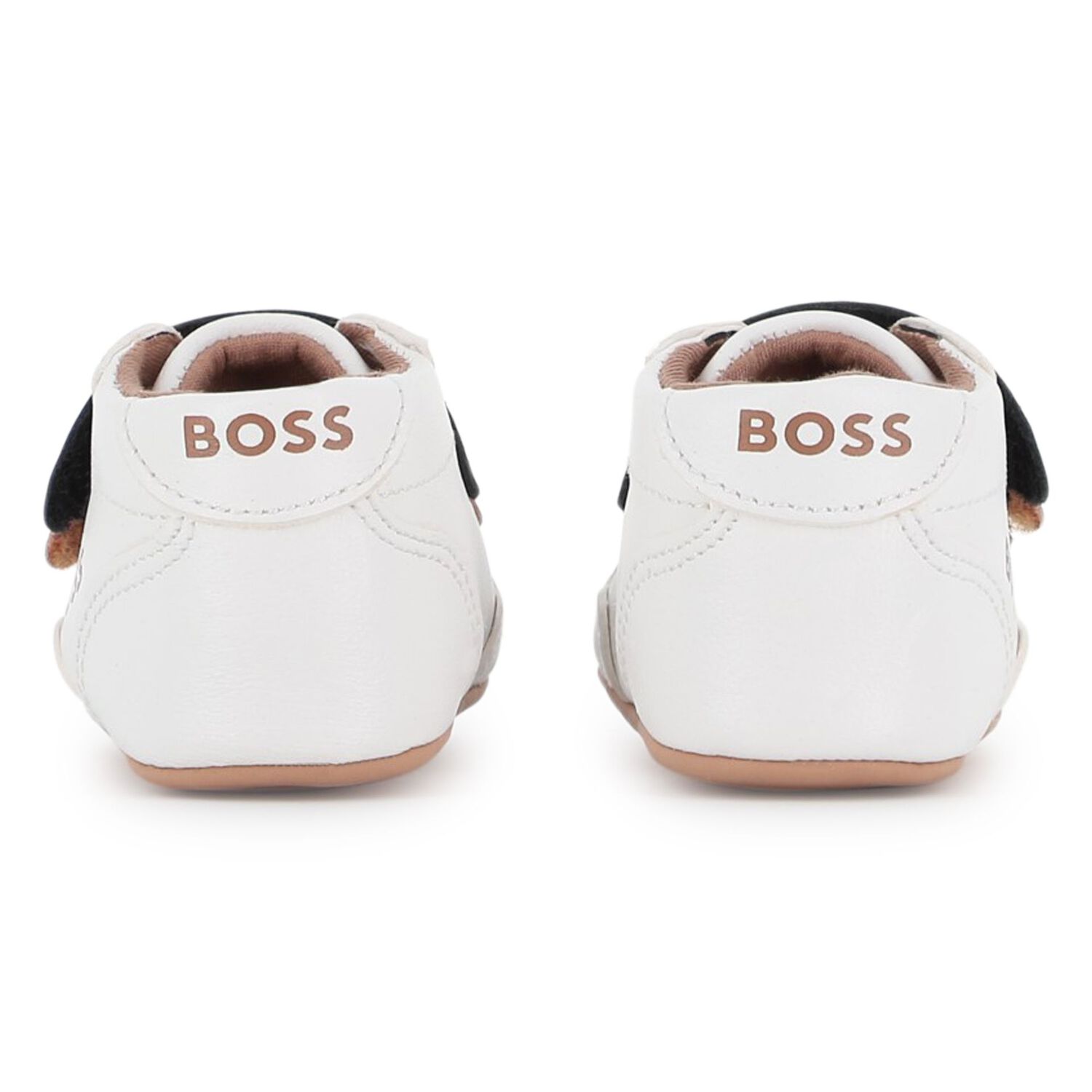 Baby Boys White Logo Pre Walker Shoes, 1, hi-res